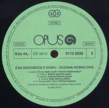 LP Zuzana Homolová: Čas Odchádza Z Domu